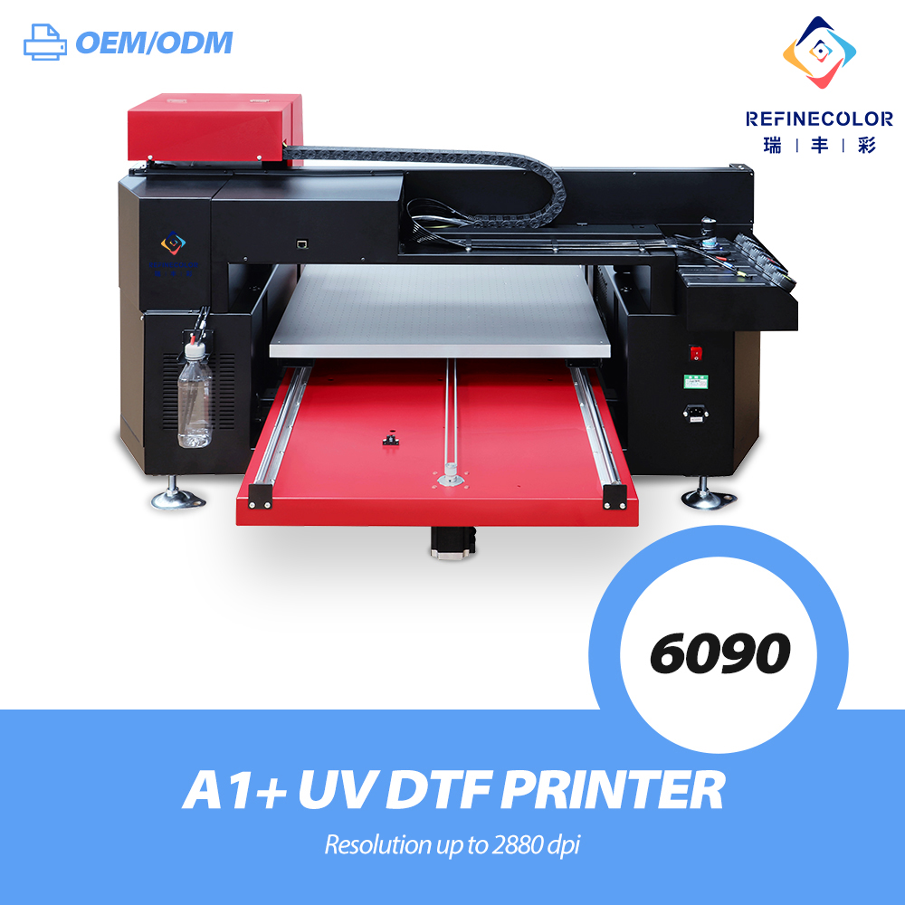 Commercial Printing Network - Refinecolor GY6090 A1 UVプリンター、Epson F1080ノズル3個搭載、3Dエンボス加工光沢効果付きスマホケース、木製ボックス、革対応