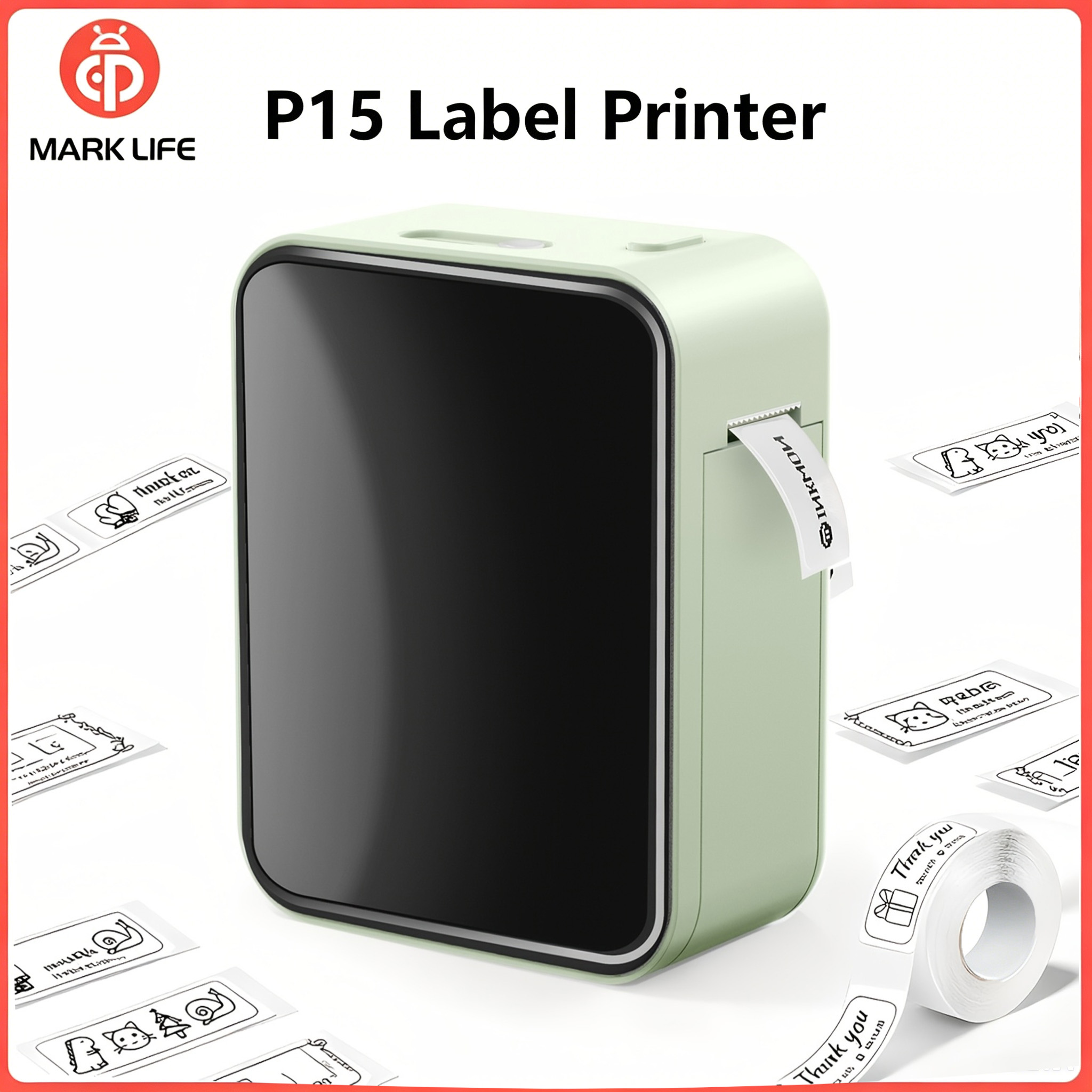 Commercial Printing Network - Marklife P15 ポータブルプリンタ Bluetooth ポケットプリンタ インクレスミニステッカーメーカー