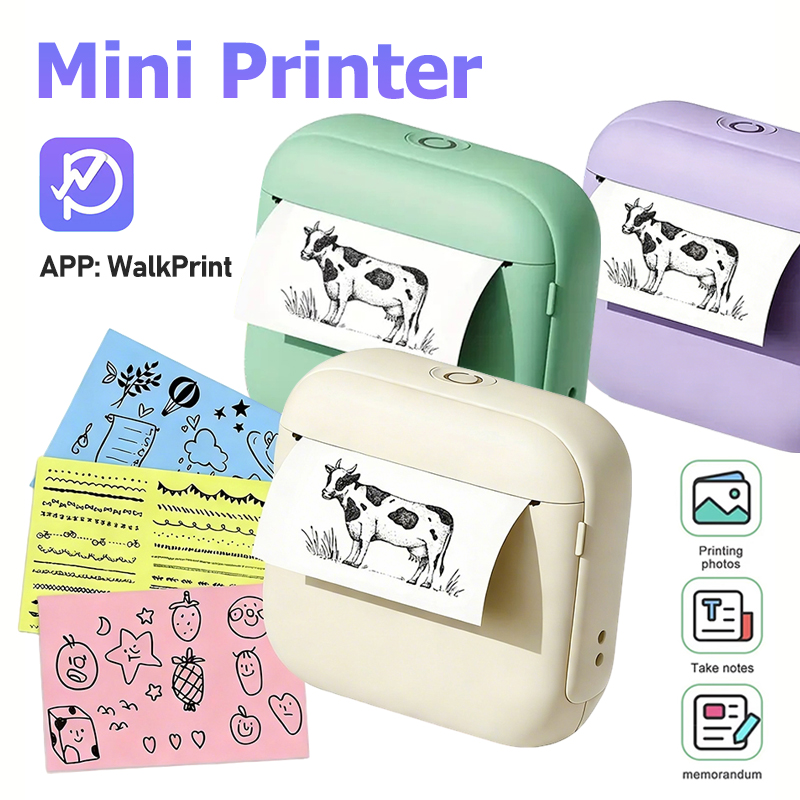 Commercial Photo Printer - X6 ミニポータブルプリンターインクなし Bluetooth サーマルプリンター写真ジャーナルノートメモリストタグステッカーラベル印刷メーカー