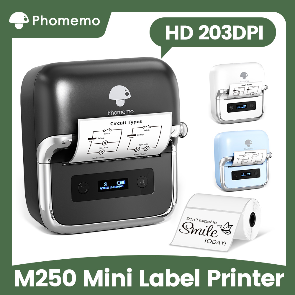 Commercial Shirt Printing Machine - Phomemo M250ラベルプリンター 75mm 感熱式ラベルプリンター 2025年アップグレード版 ポータブルバーコードプリンター