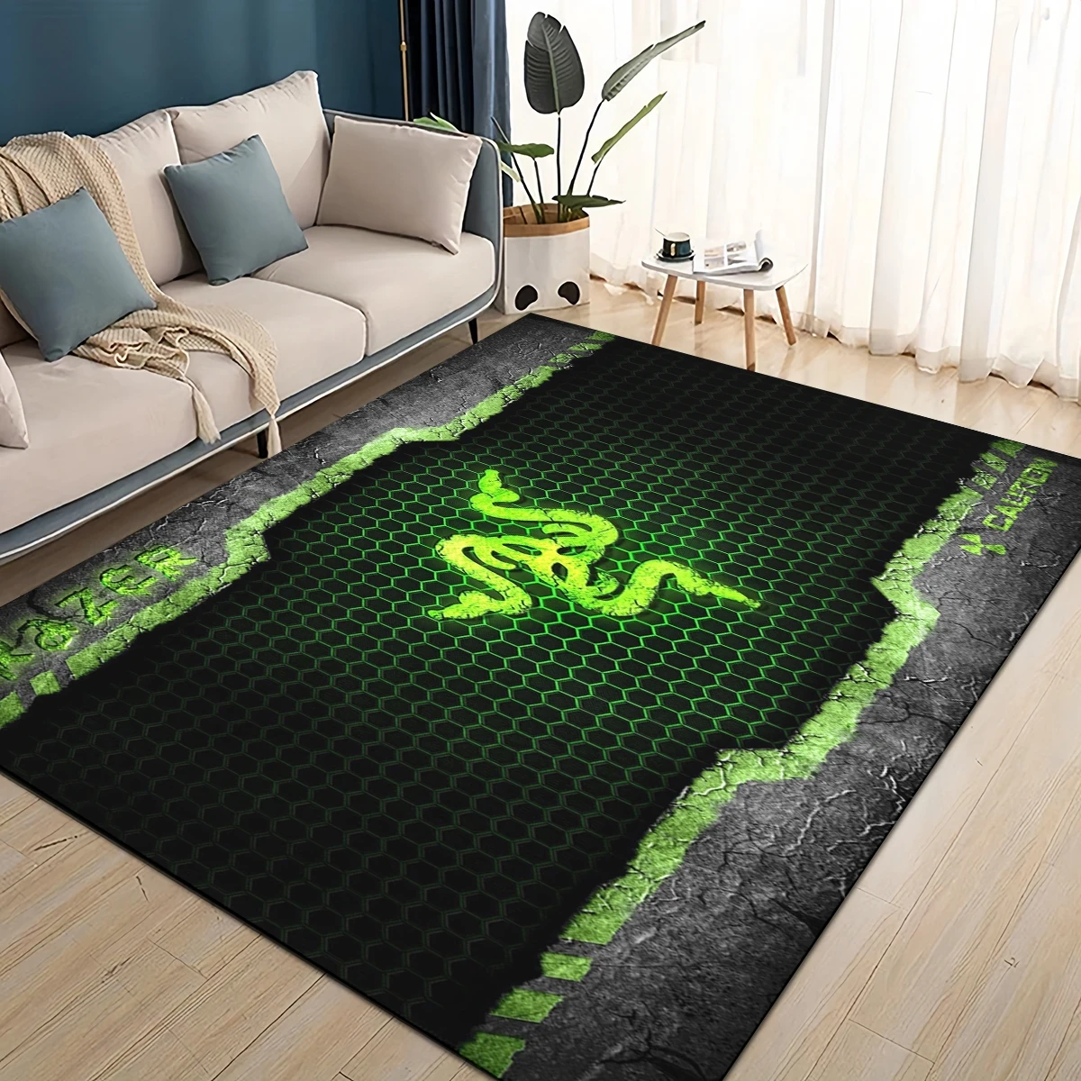 Commercial Printing Machine For Sale - HOT RAZER ゲームグリーンサインエリア 3D プリントラグカーペット リビングルーム