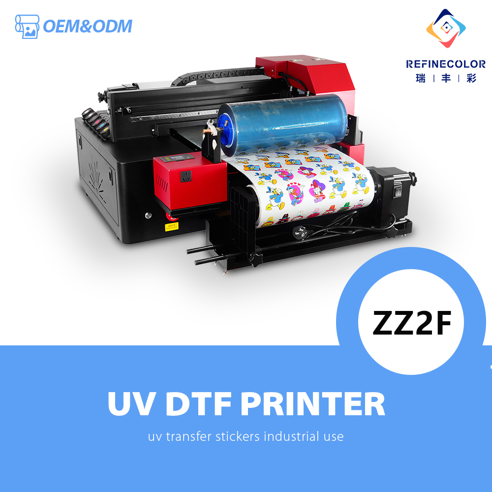 Commercial Printing Network - Refinecolor A3+ 業務用UV DTFプリンター ダブルエプソンF1080インクジェットプリントヘッド CMYK+WW/6色ニスインクシステム