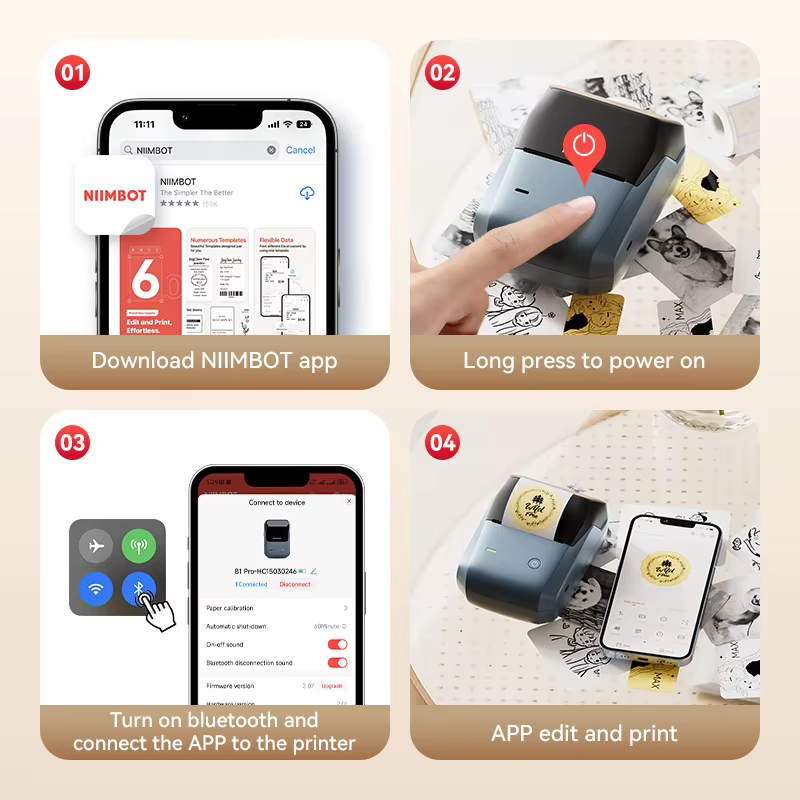 Niimbot B1/B1PRO ラベルプリンター 200/ - Commercial Printing Network のレビューと価格
