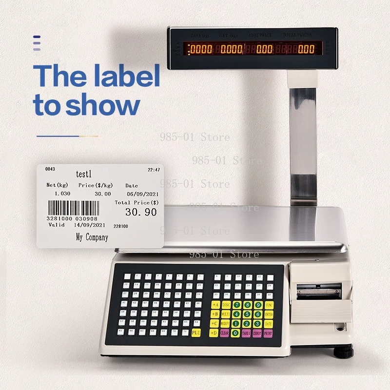 粘着ラベル印刷機能付き電子スケール、スーパーマーケットや果物 - Commercial Label Printing Machine のレビューと価格
