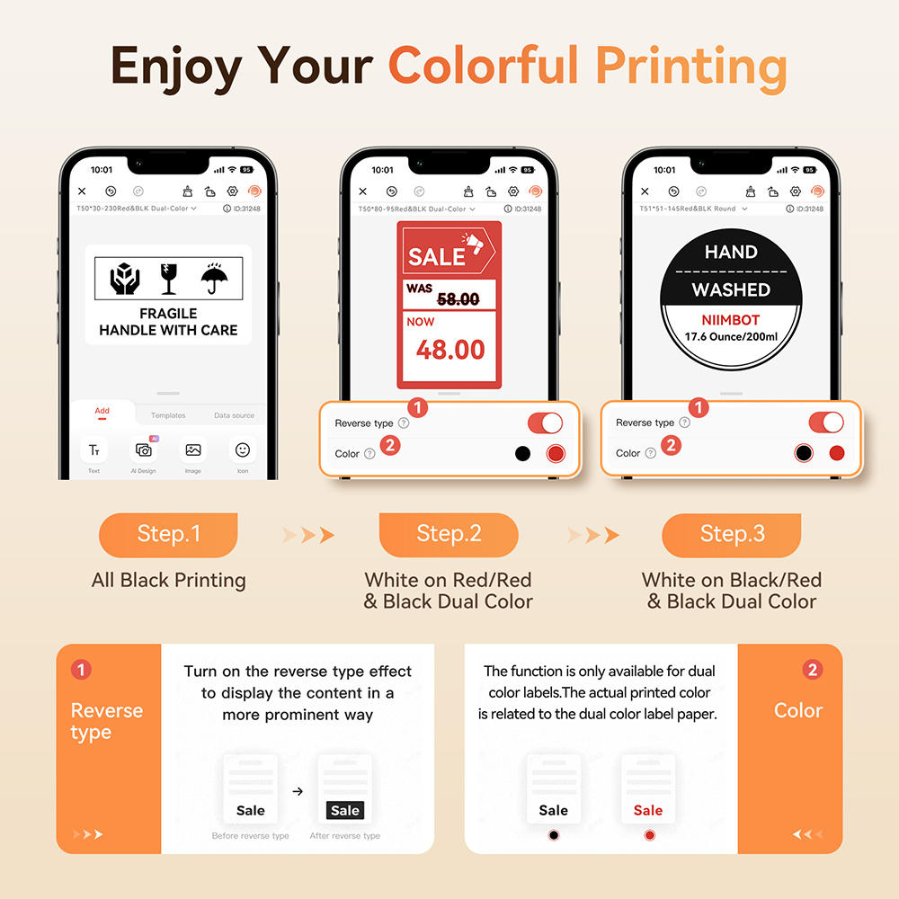Niimbot B21 PRO 赤黒カラー印刷ラベルプリンタ - Commercial Printing Network のレビューと価格