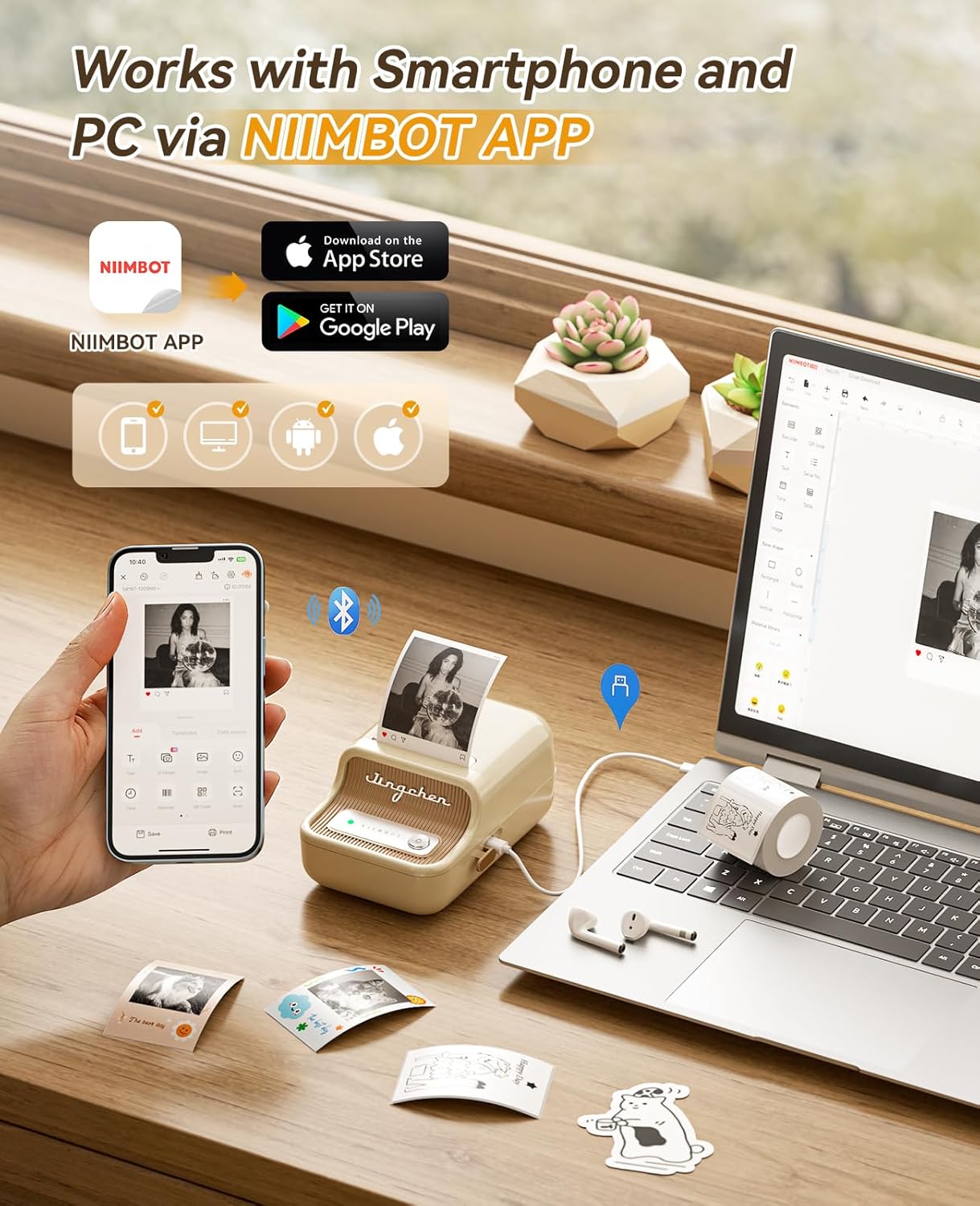 300DPI ワイヤレス Niimbot B21 Pro ラ - Commercial Photo Printer のレビューと価格