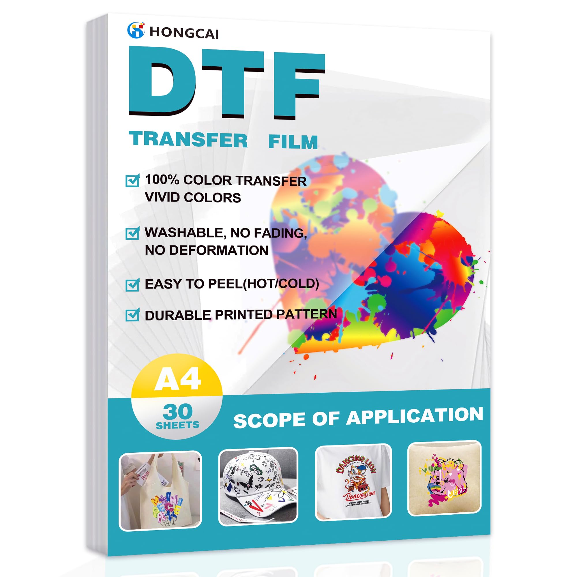 HONGCAI 30枚 A4 DTF転写フィルム (8.3イ - Dtf Hot Peel Film のレビューと価格