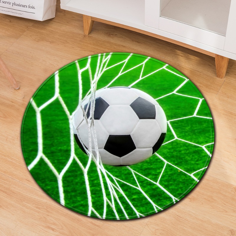サッカーテーマラウンドカーペットスポーツスタイルサッカープリ - Commercial Printing Format のレビューと価格