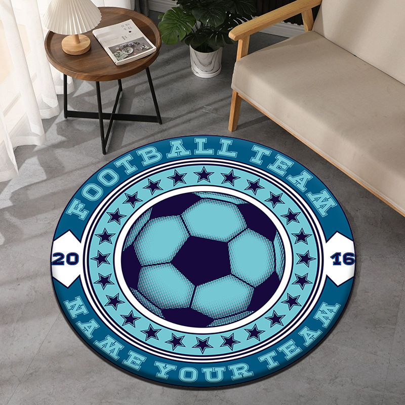 サッカーテーマラウンドカーペットスポーツスタイルサッカープリ - Commercial Printing Format のレビューと価格