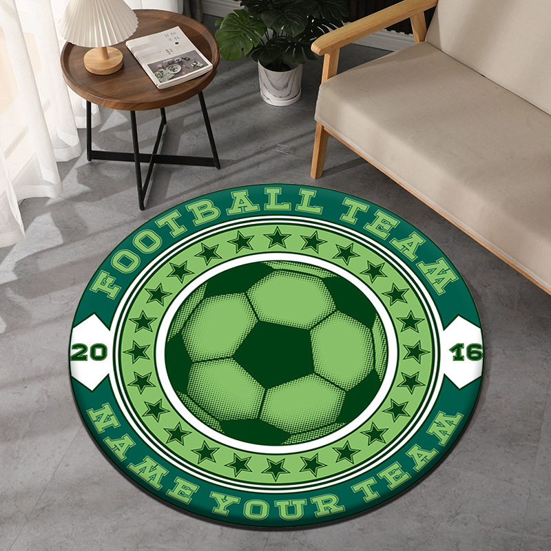 サッカーテーマラウンドカーペットスポーツスタイルサッカープリ - Commercial Printing Format のレビューと価格
